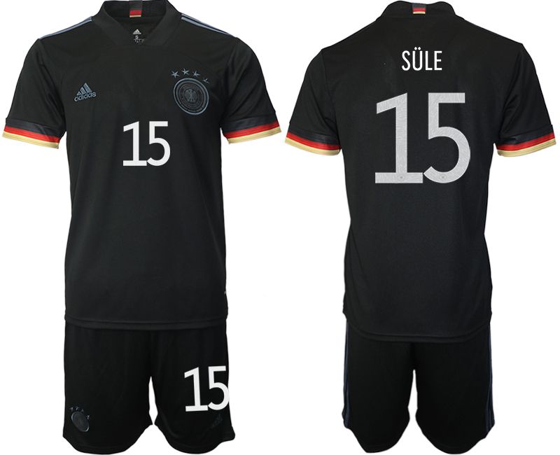 Men 2020-2021 European Cup Germany away black #15 Adidas Soccer Jerseys